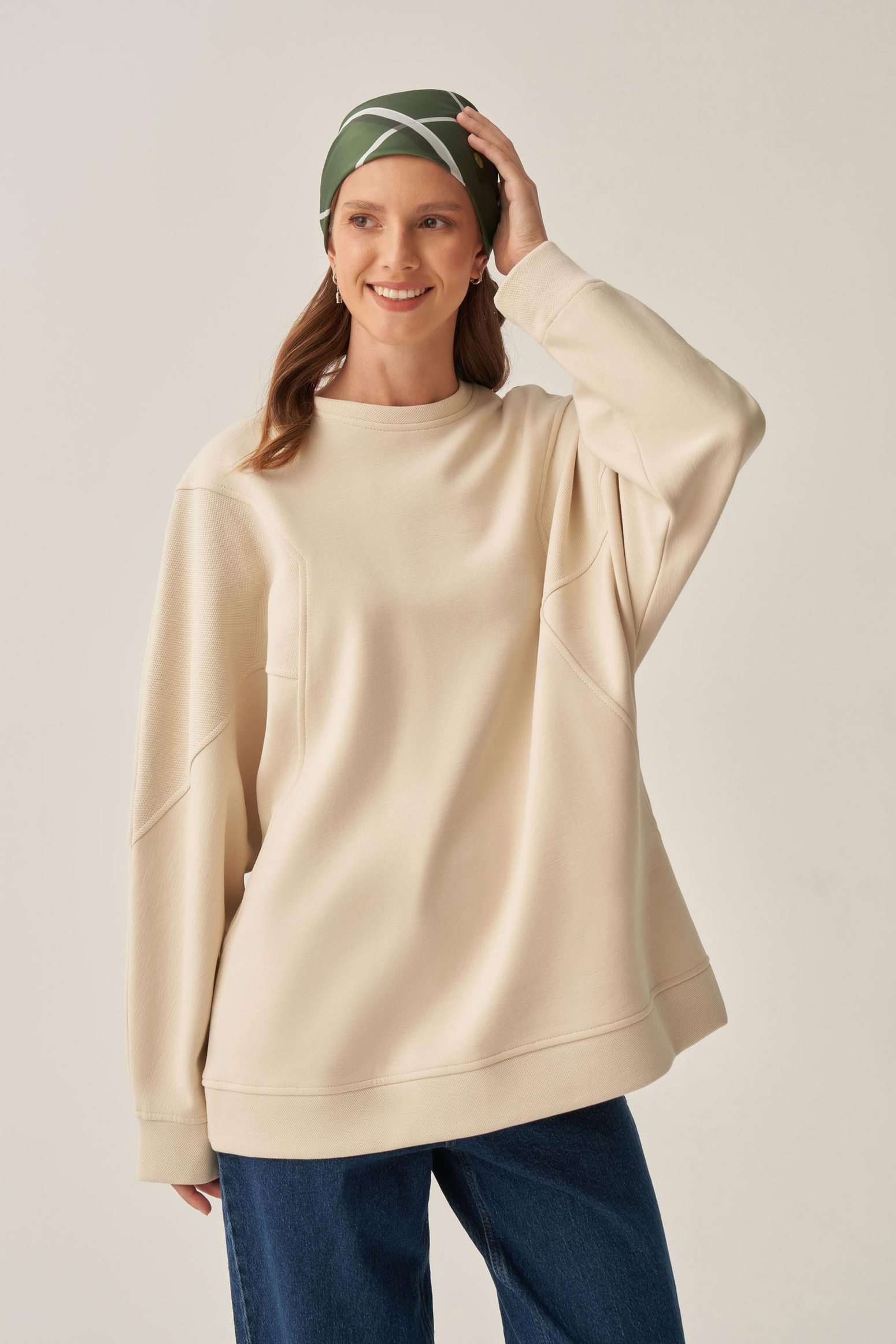 Taş-Oversize İnterlok Sweat
