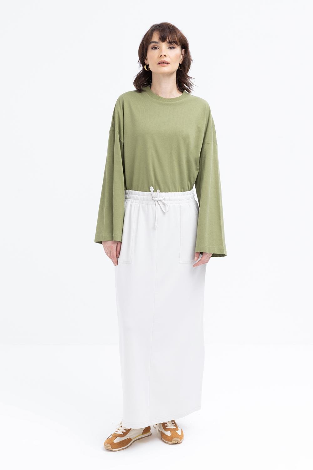 Taş-Pamuklu İki Cepli Etek