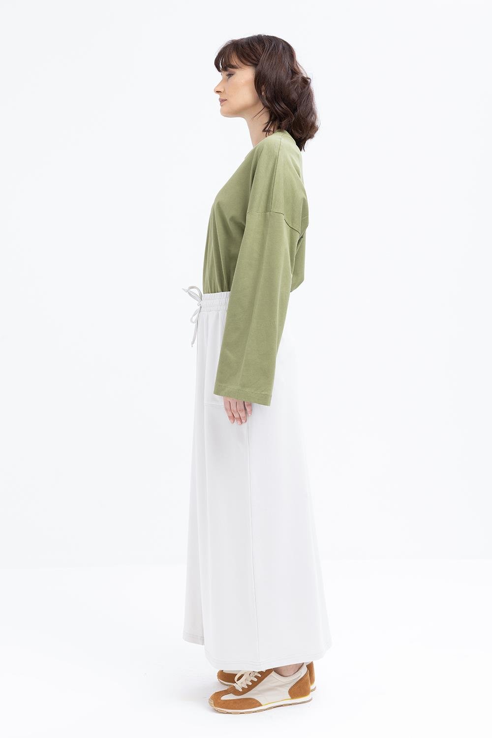 Taş-Pamuklu İki Cepli Etek