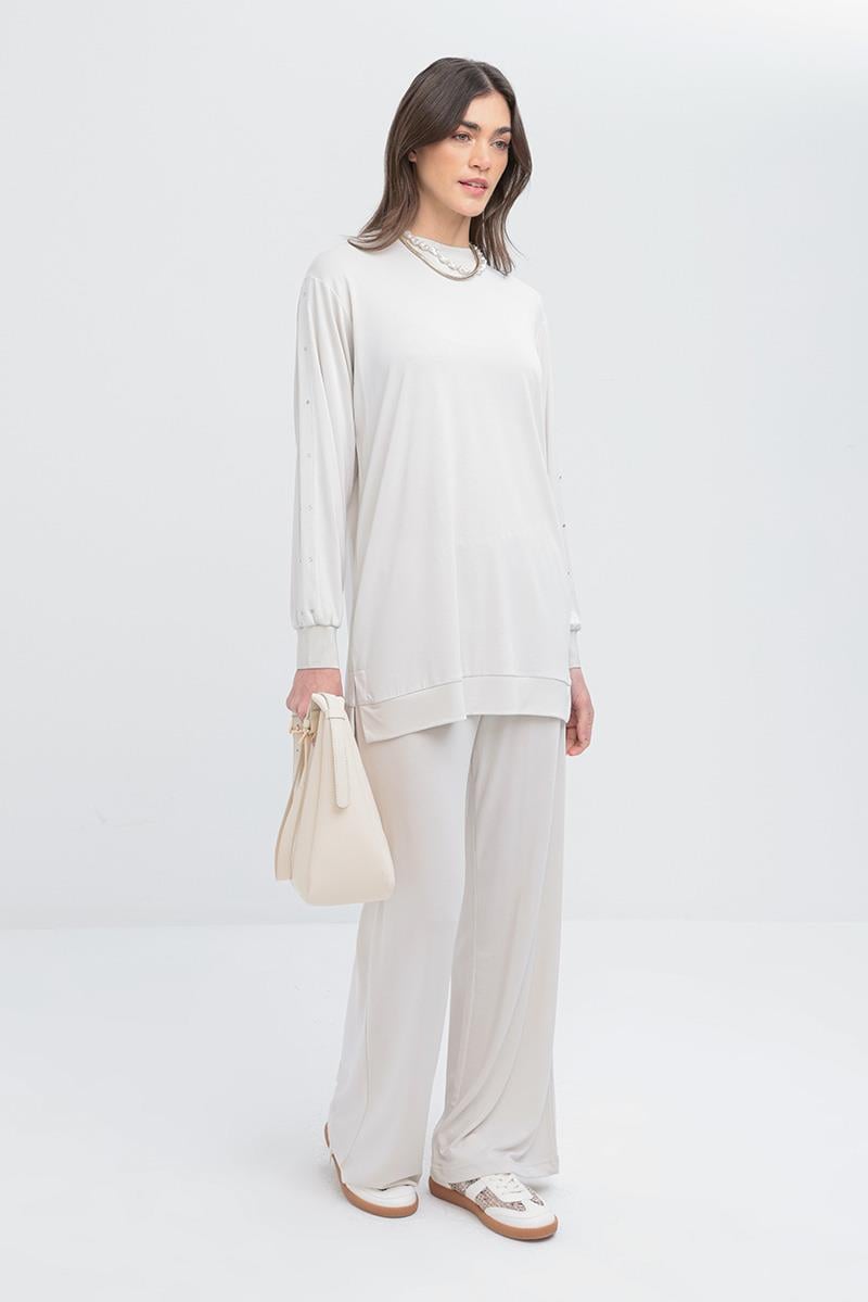 Taş-Taş Detaylı Sweat