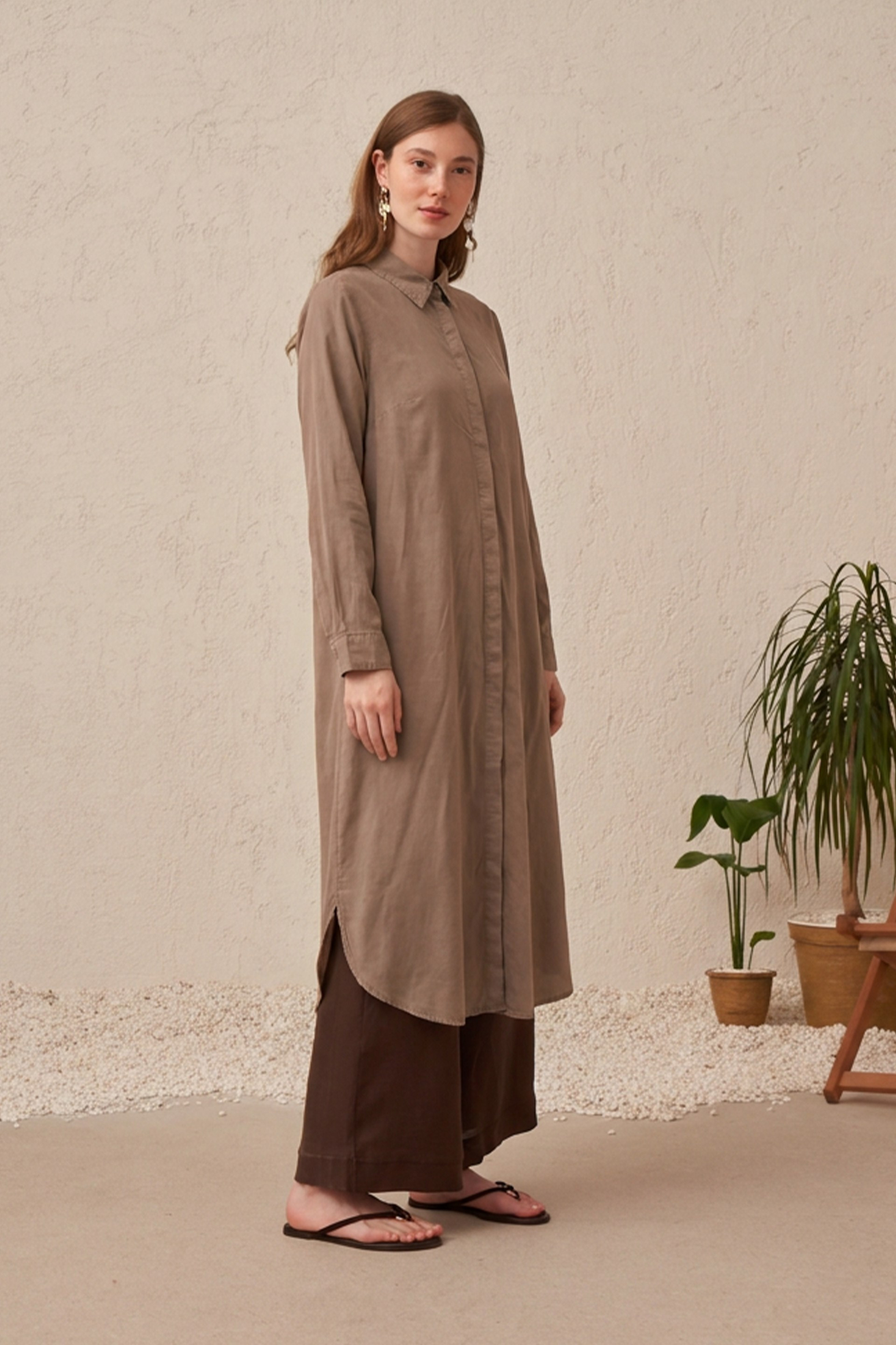 Taş-Tensel Denim Gömlek Tunik