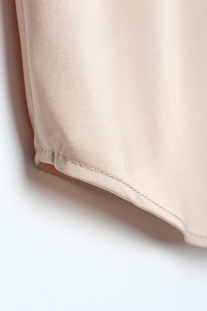 Stone-Long Sleeve Satin Shirt