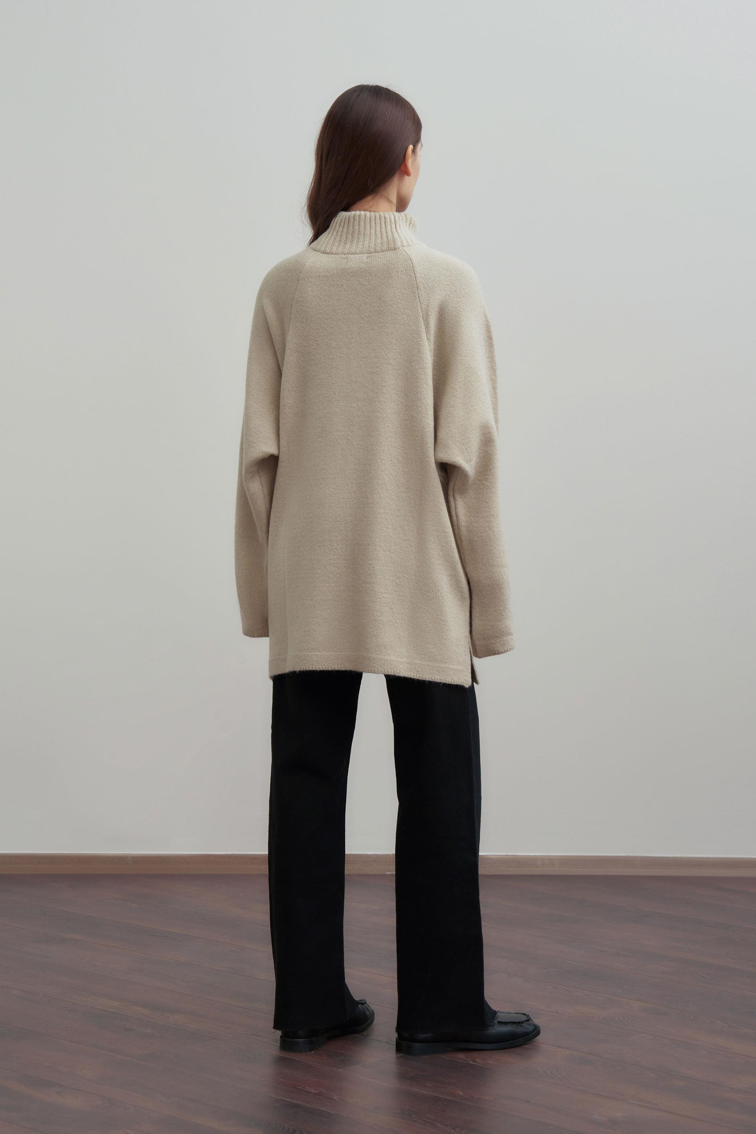 Taş-Yarım Fermuarlı Kazak