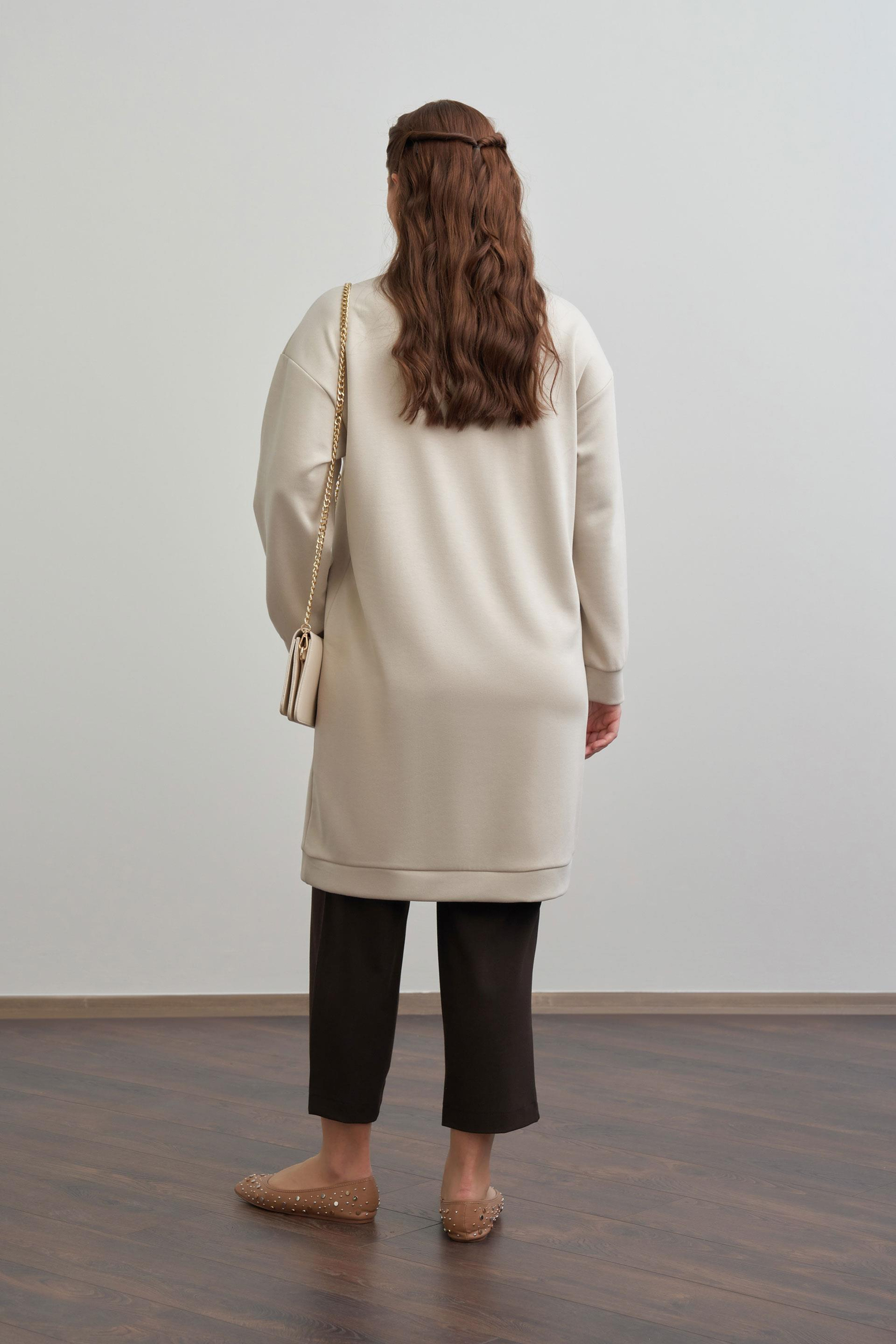 Taş-Yumuşak Dokulu Nakışlı Sweatshirt