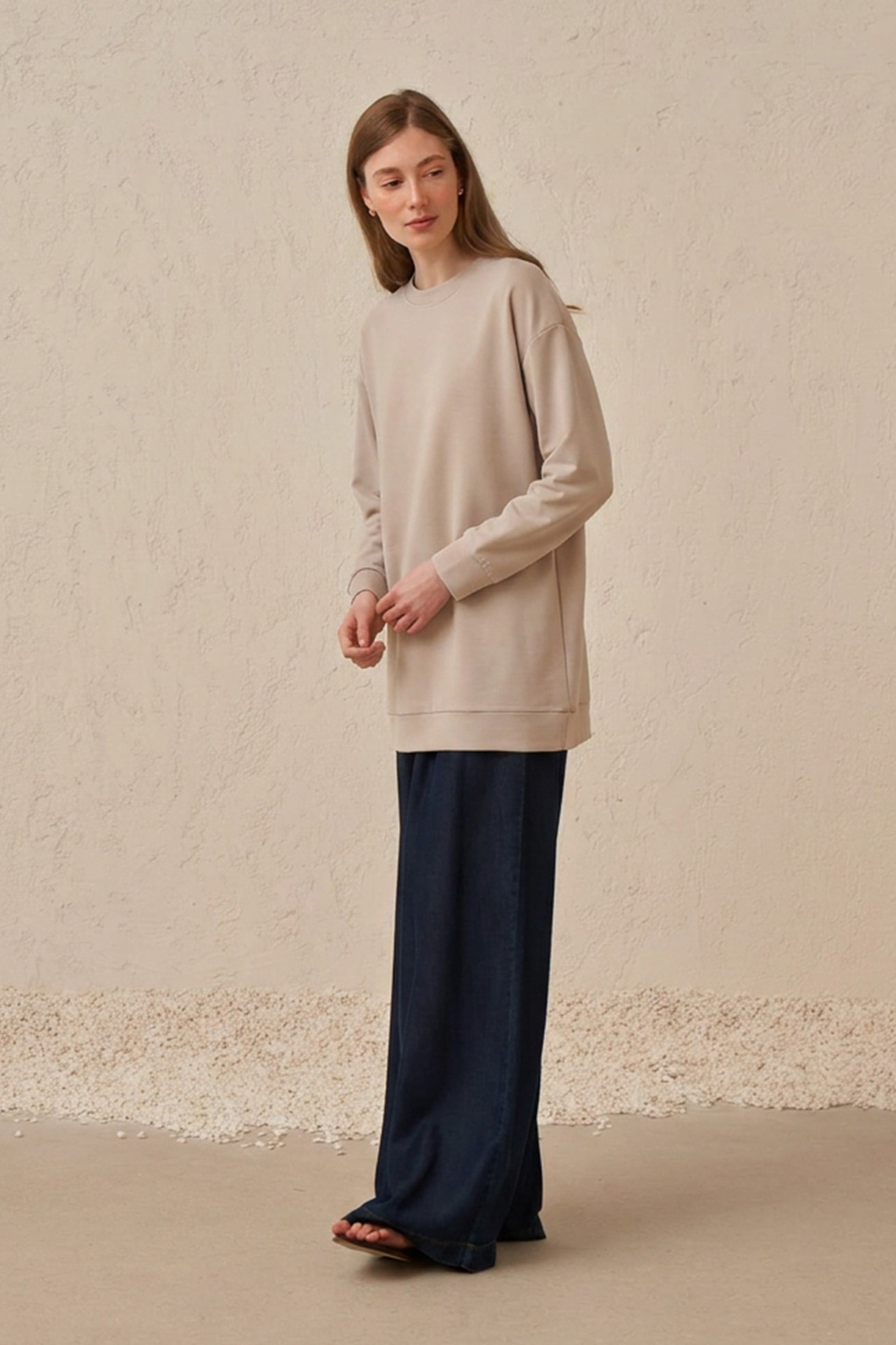 Stone-Soft Textured Sweatshirt