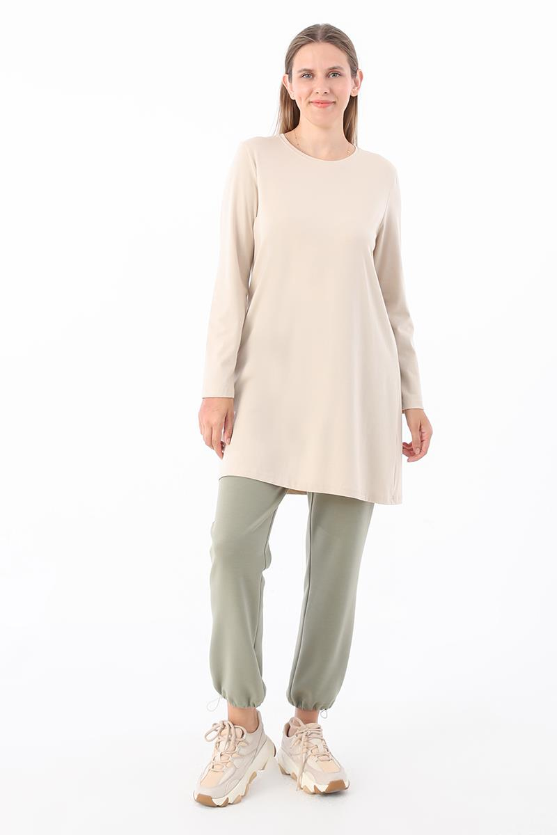 Taş01-Basic Pamuklu Süprem Sweat Tunik