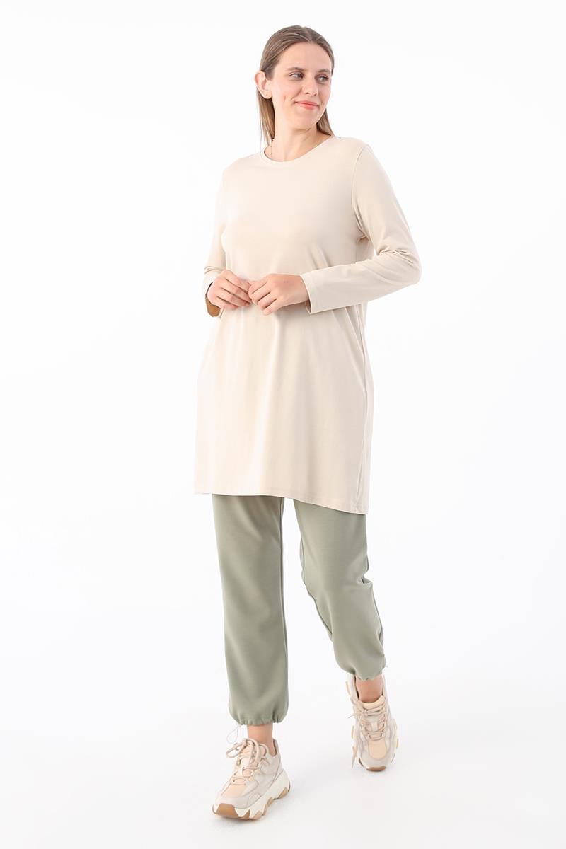 Taş01-Basic Pamuklu Süprem Sweat Tunik