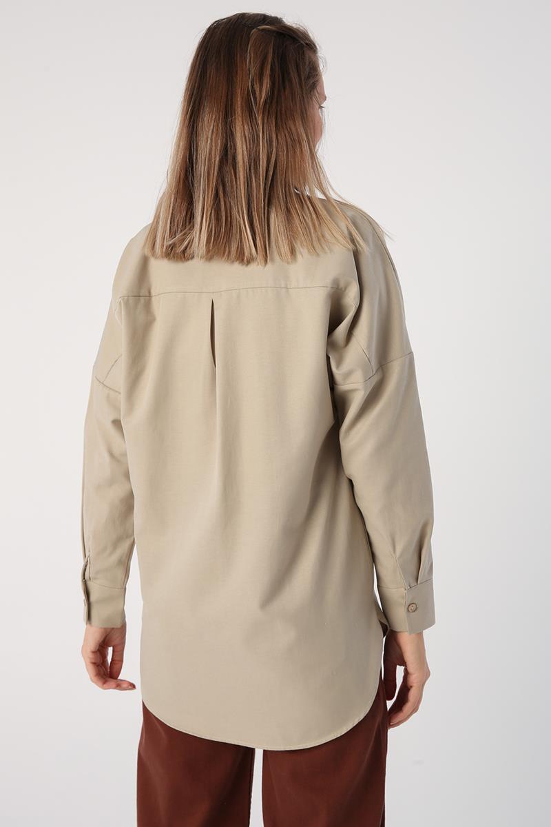 Taş01-Chemise basique surdimensionnée