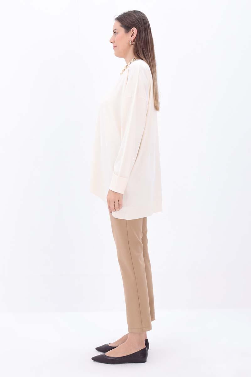 Ten-Bisiklet Yaka Triko Tunik
