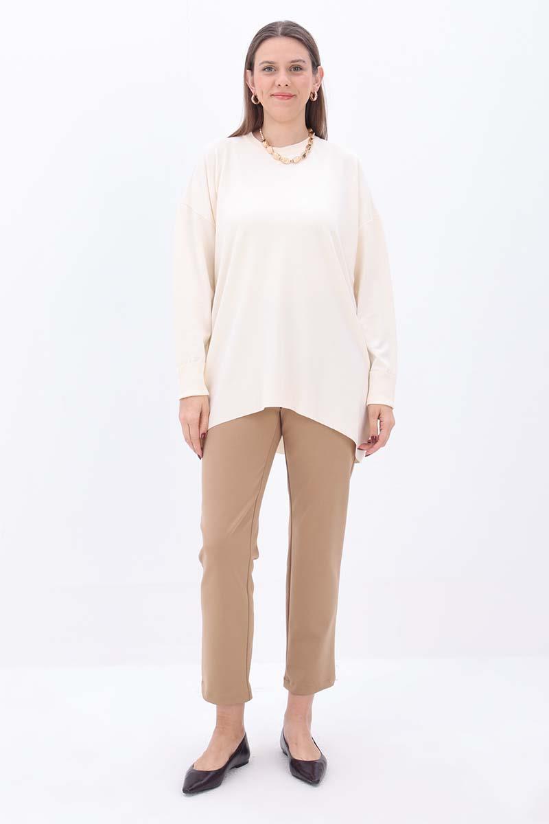 Ten-Bisiklet Yaka Triko Tunik