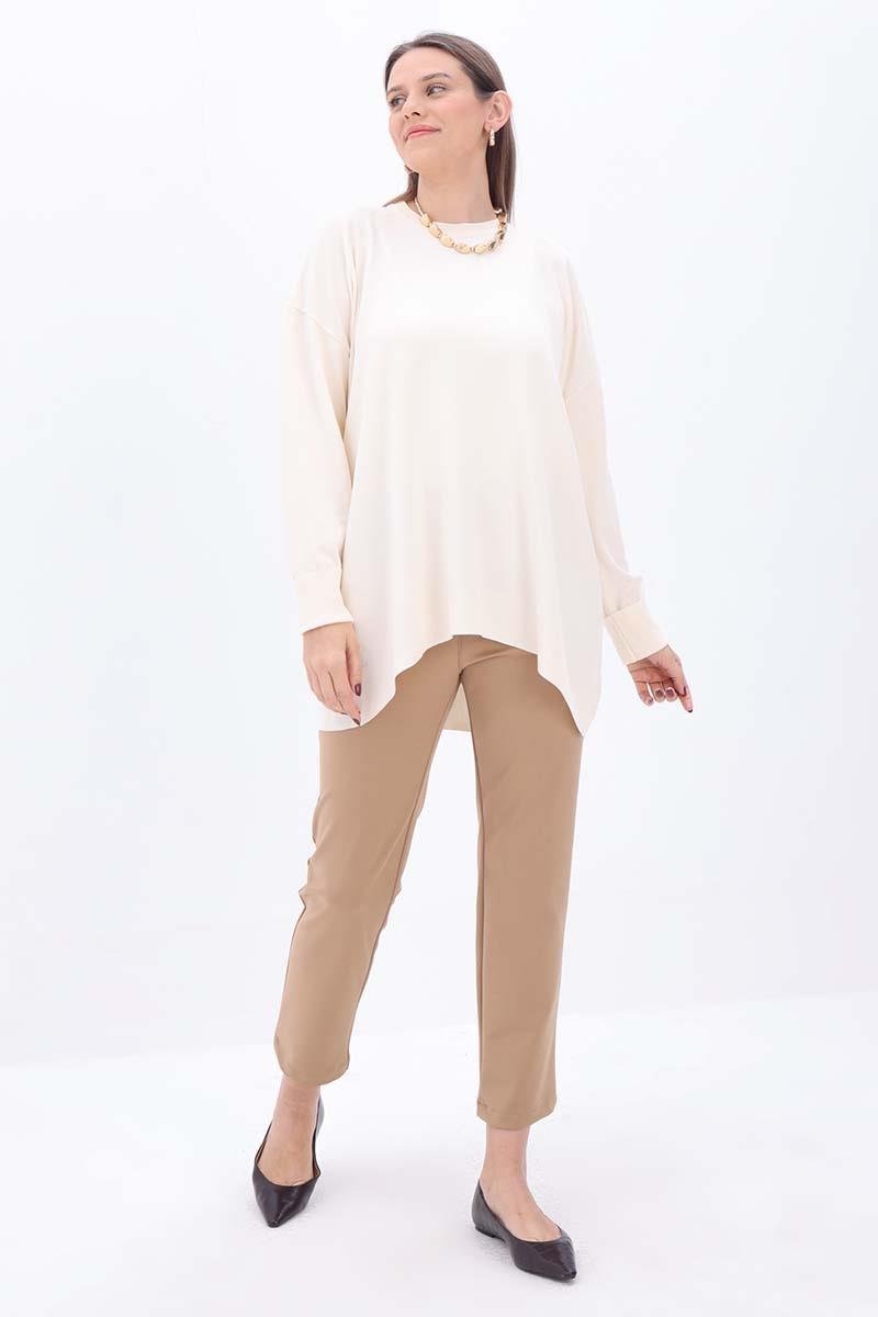 Ten-Bisiklet Yaka Triko Tunik