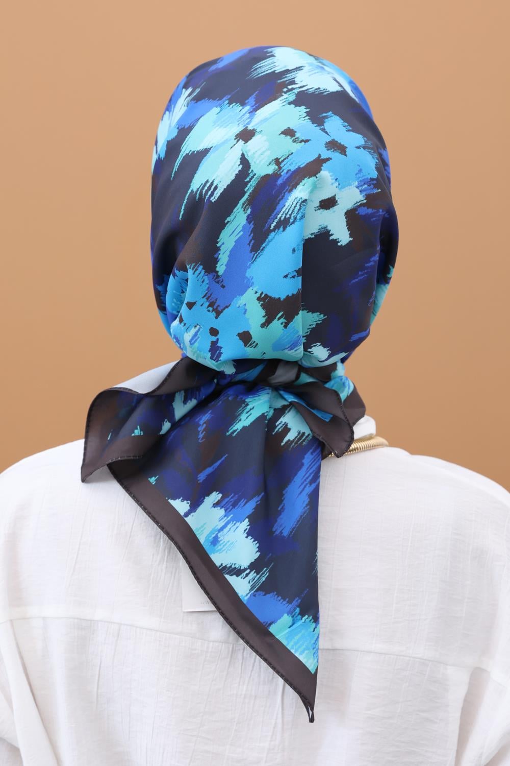 Turqoise-Patterned Cotton Viscose Shawl