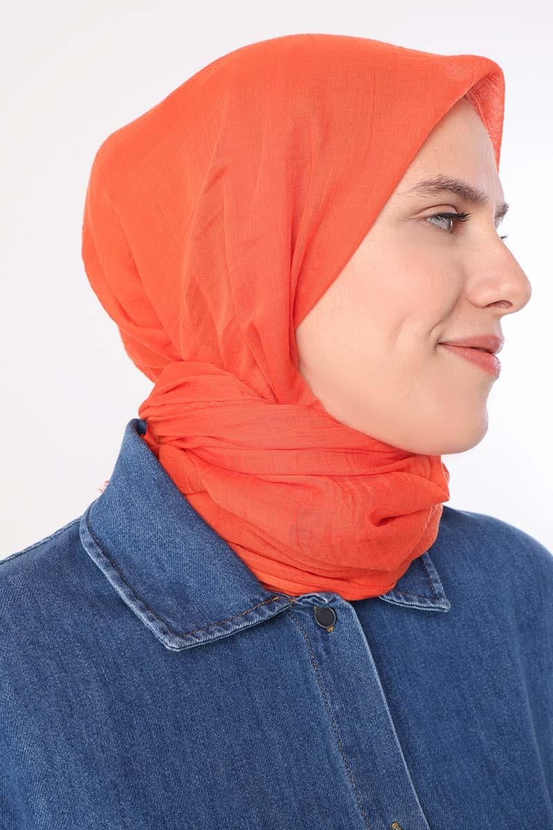 Turuncu-Olay Pamuk Şal