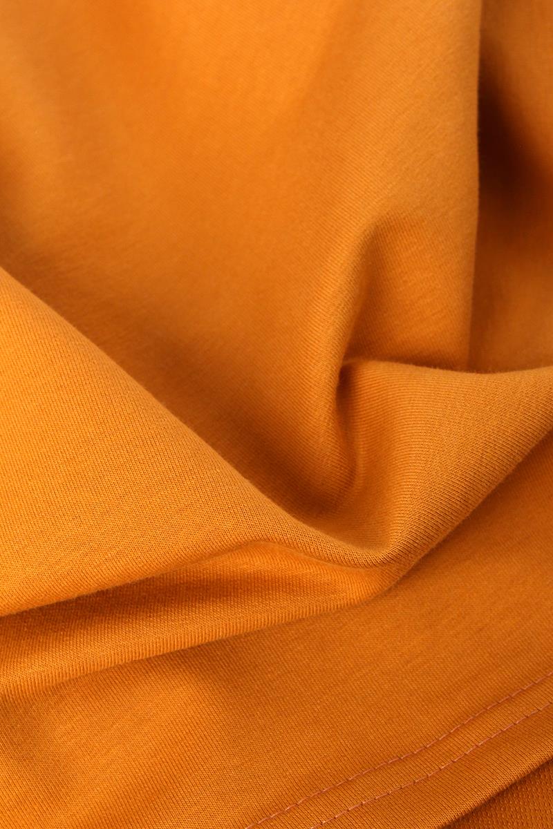Turuncu-Pamuklu Renkli Bağcıklı Relax Kalıp Sweat Tunik