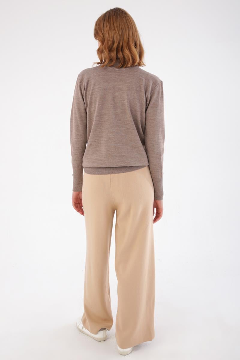 Mink-Turtleneck Short Knitwear Sweater