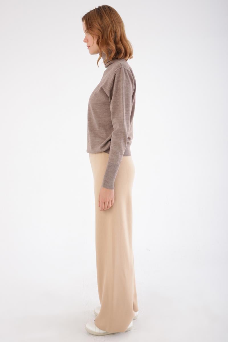 Mink-Turtleneck Short Knitwear Sweater