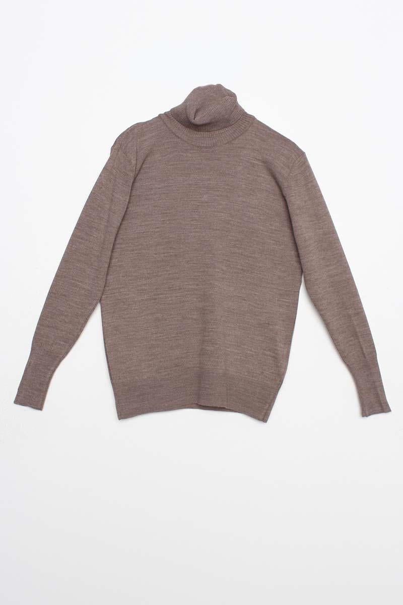 Mink-Turtleneck Short Knitwear Sweater