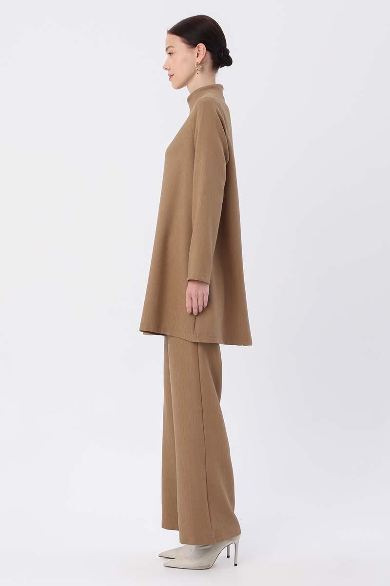Mink-Turtleneck Trousers Set