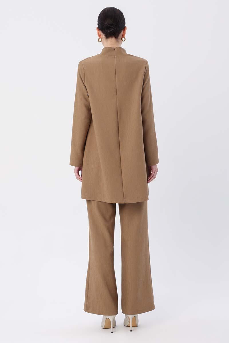 Mink-Turtleneck Trousers Set