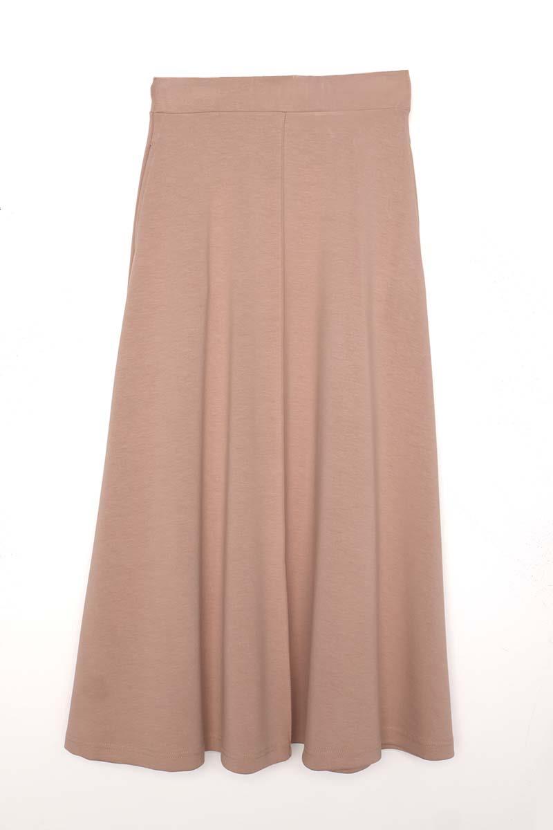 Vizon-Beli Büzgülü Örme Etekli Takım