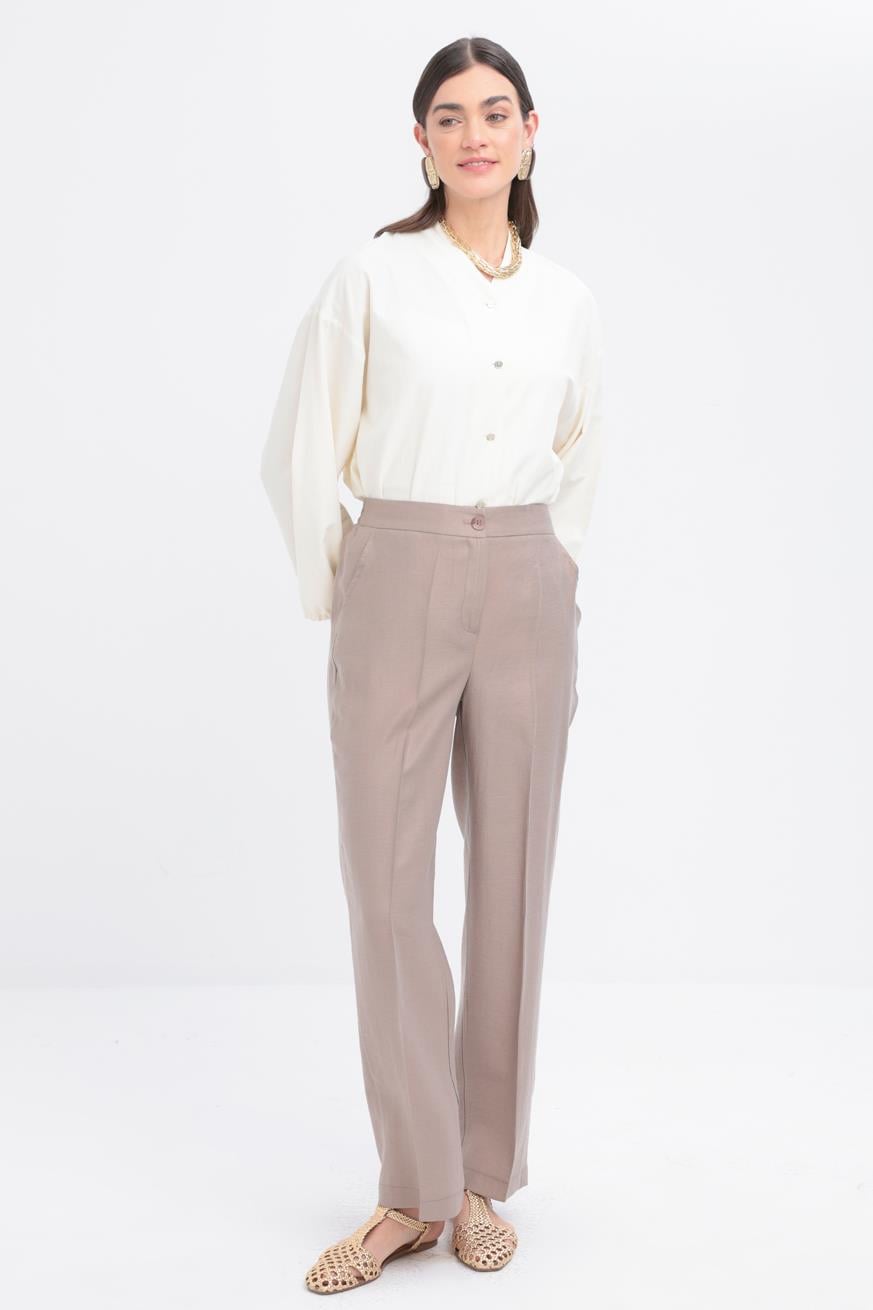 Mink-Pocket Tube Leg Trousers