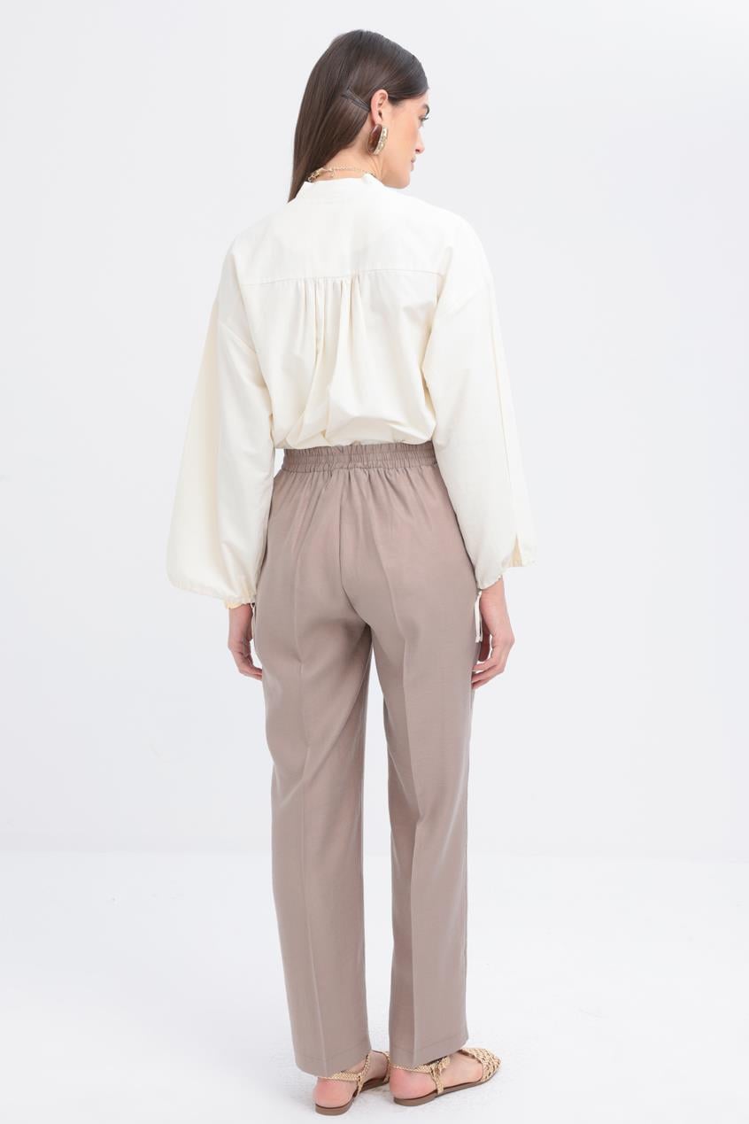 Mink-Pocket Tube Leg Trousers