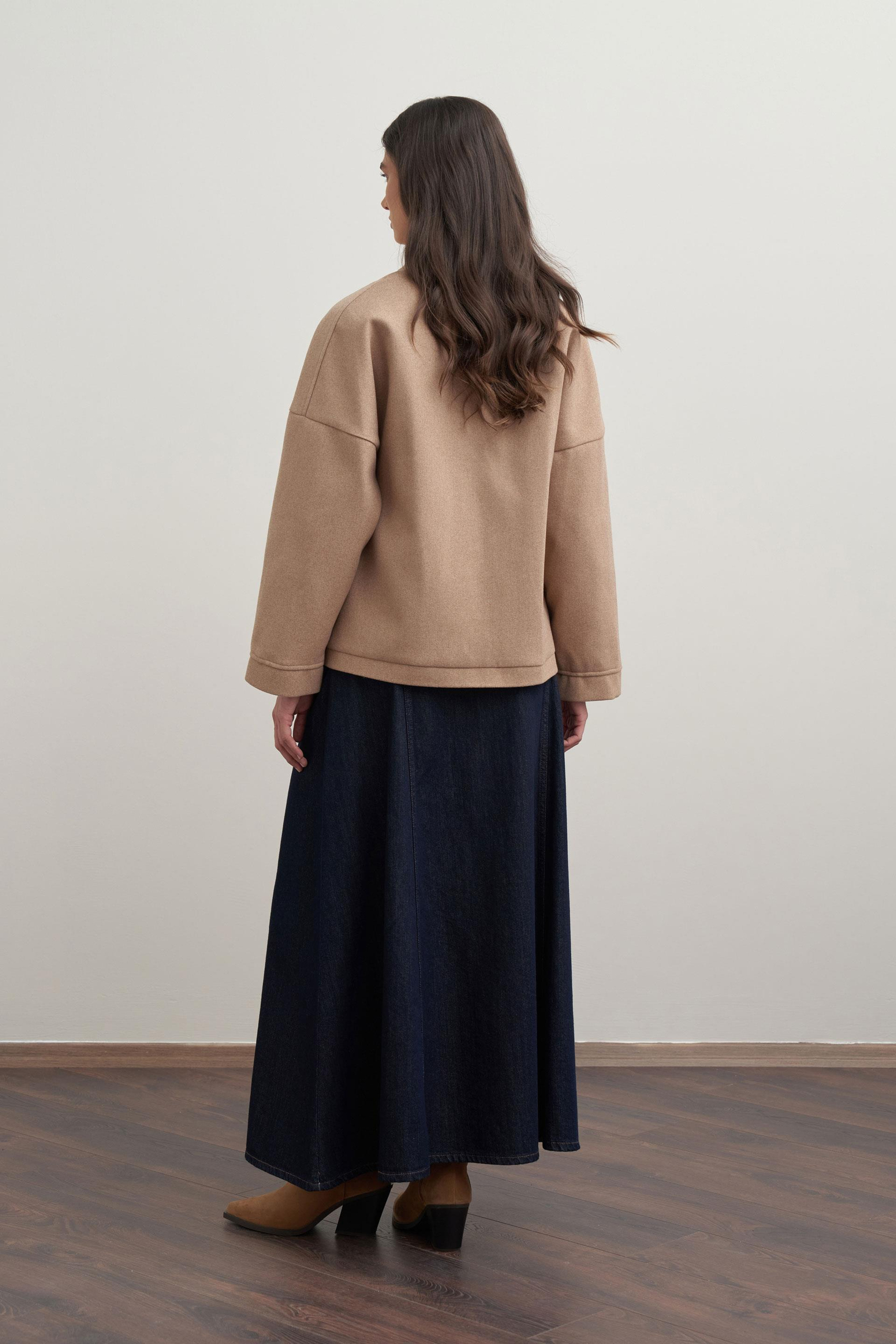 Vizon-Cepli Kısa Kaşe Ceket