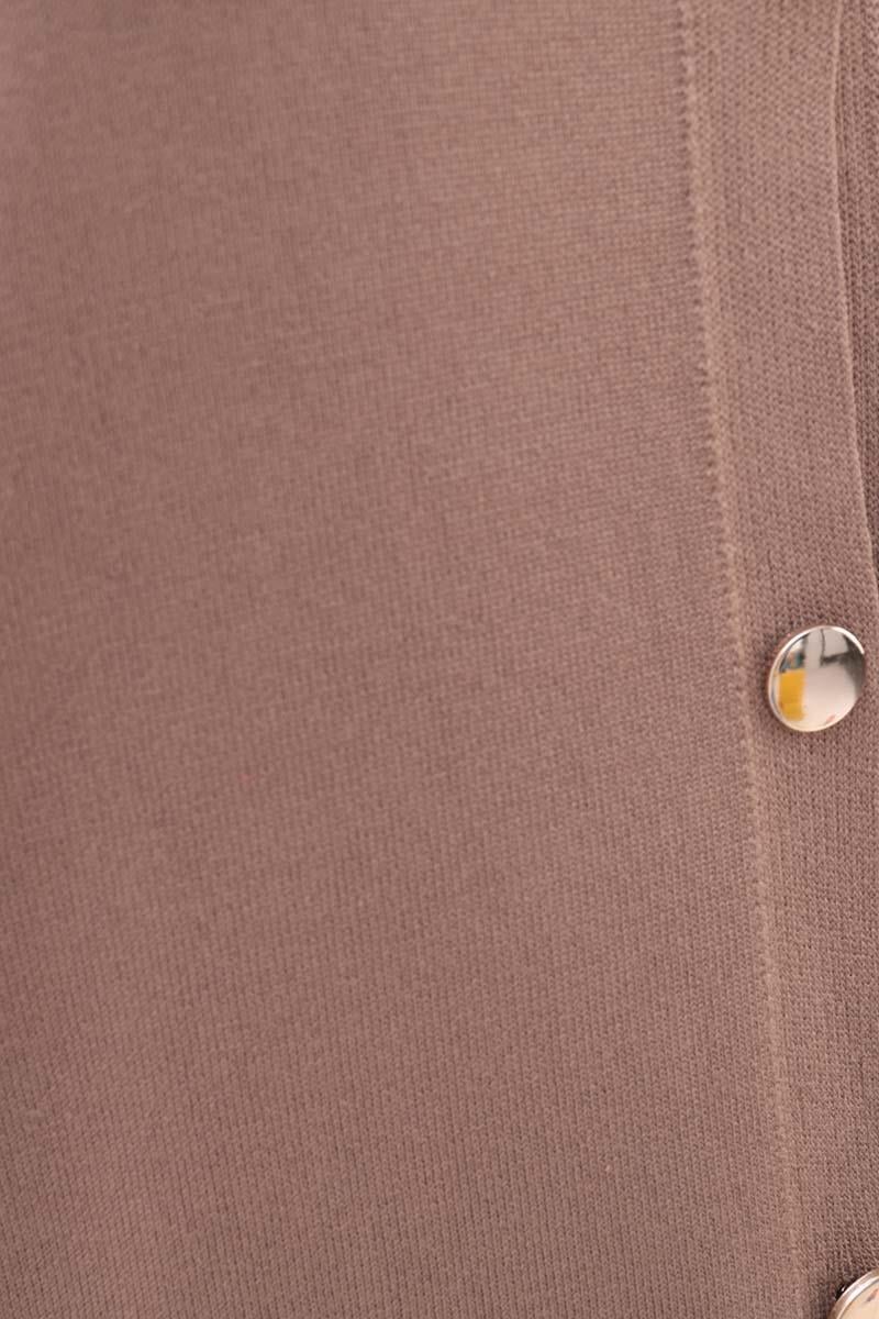 Vizon-Sakallı İplik Düğmeli Hırka