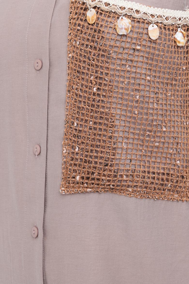 Mink-Shirt Pocket Detailed Shirt Tunic