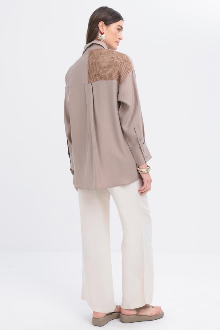 Mink-Shirt Pocket Detailed Shirt Tunic