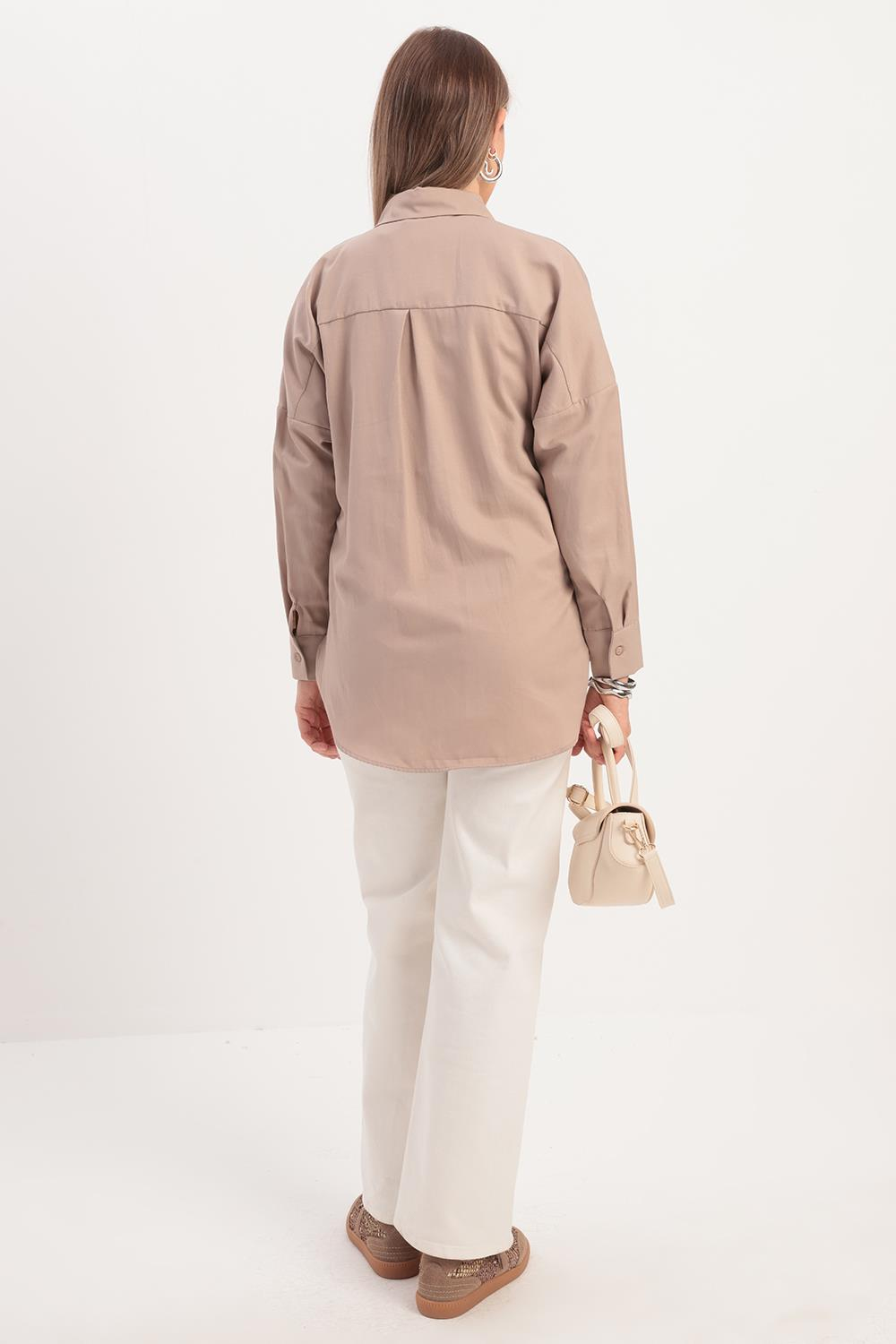 Vizon-Oversize Basic Gömlek