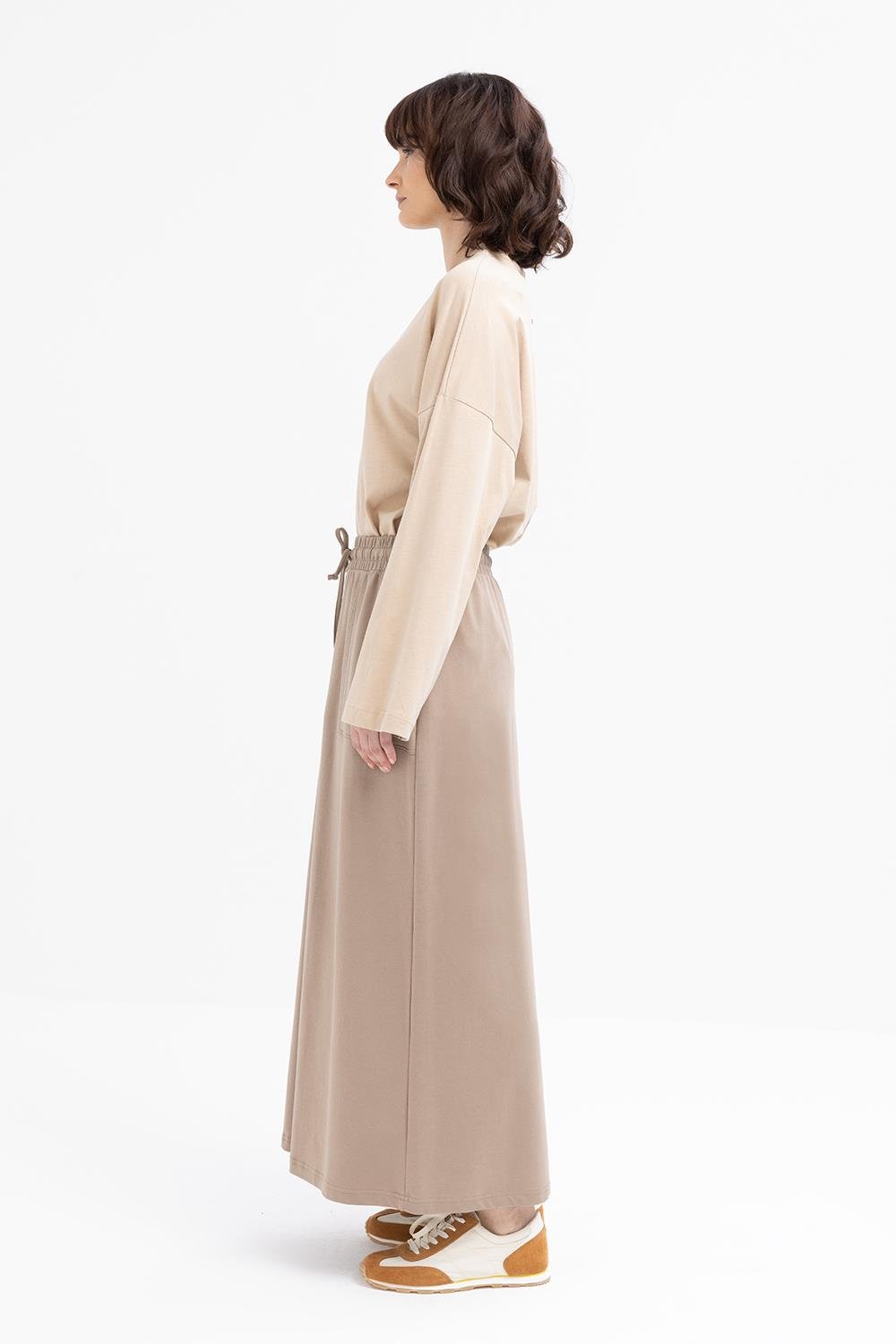 Vizon-Pamuklu İki Cepli Etek