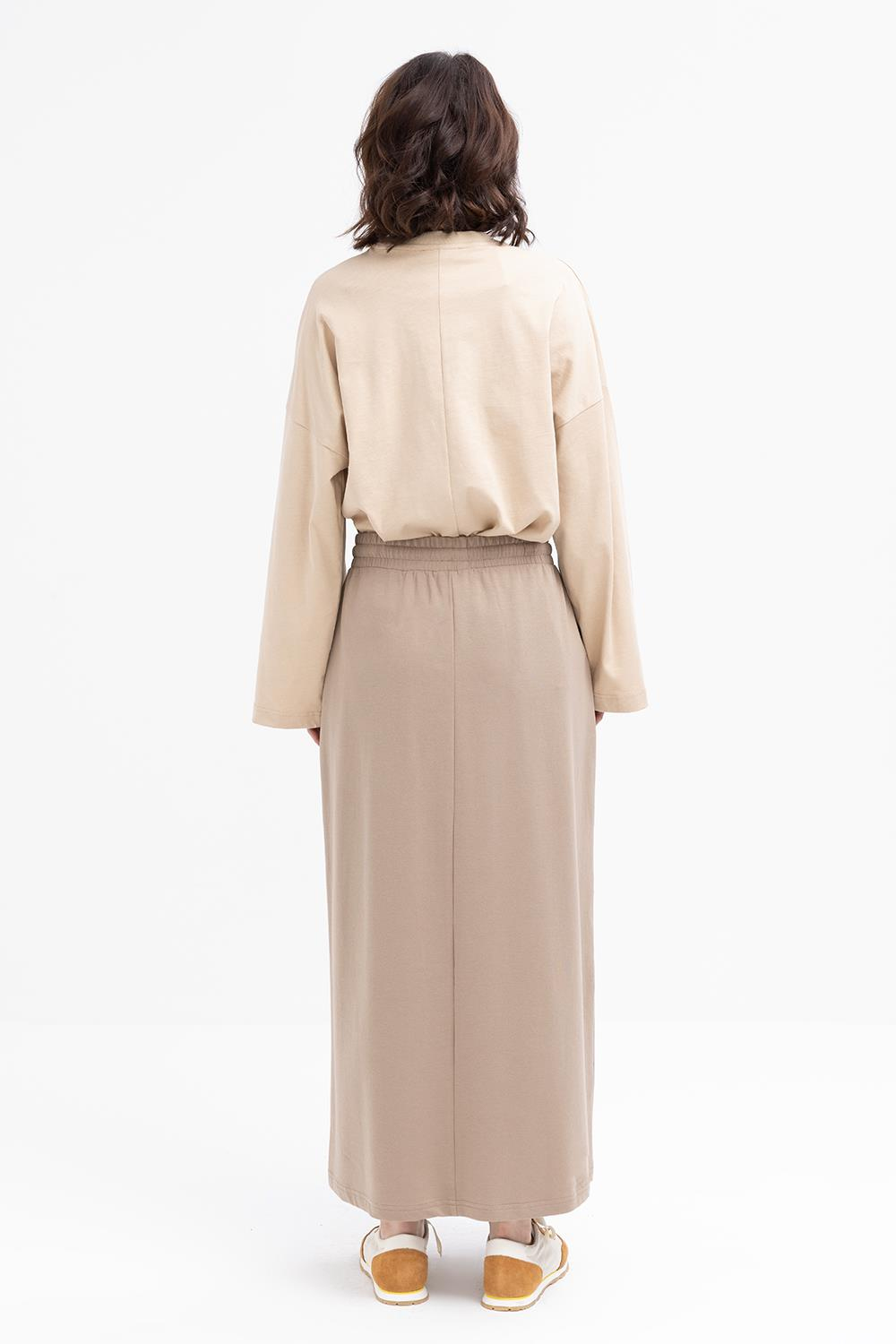 Vizon-Pamuklu İki Cepli Etek