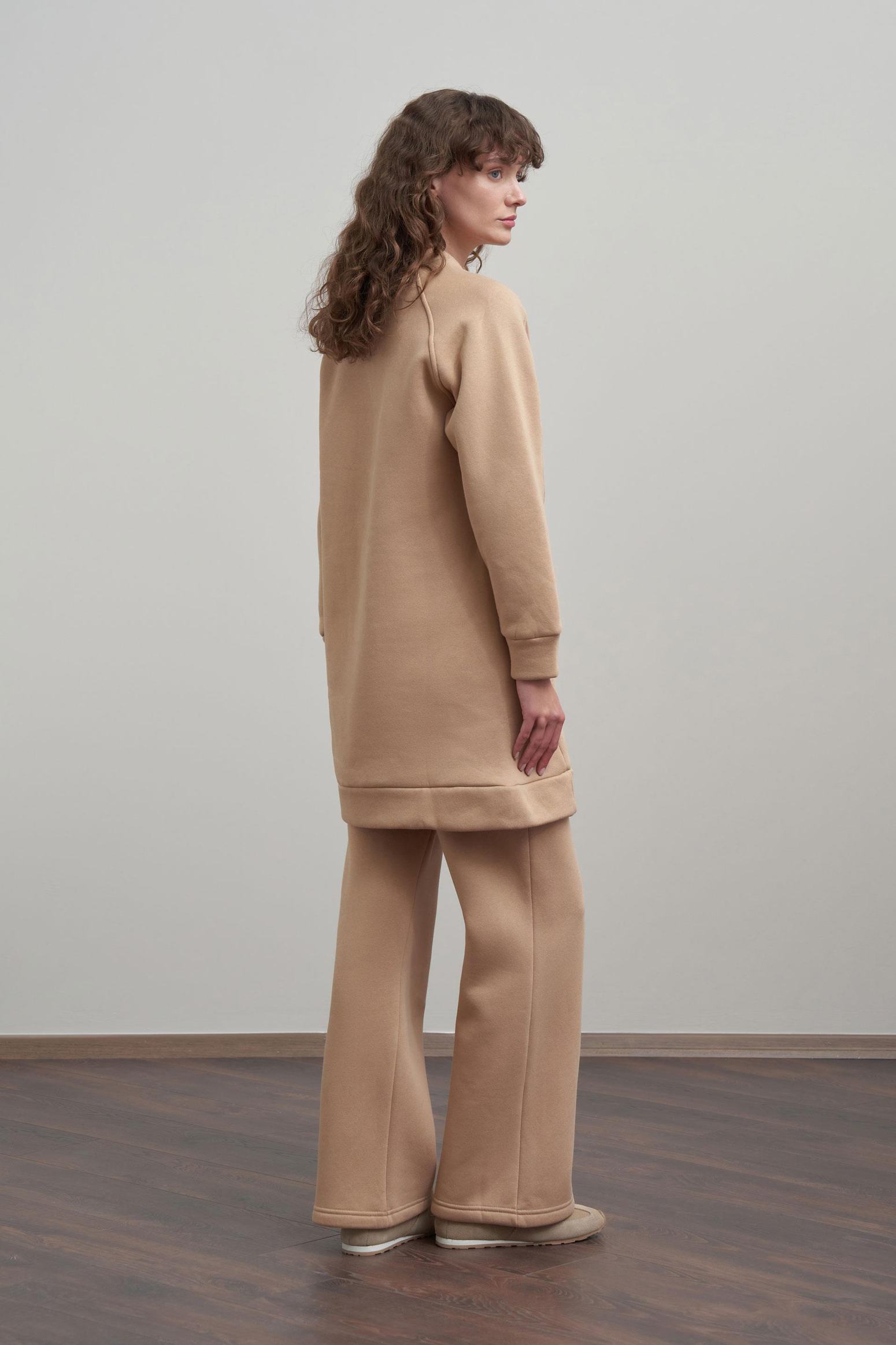 Vizon-Pamuklu Uzun Kollu Sweatshirt