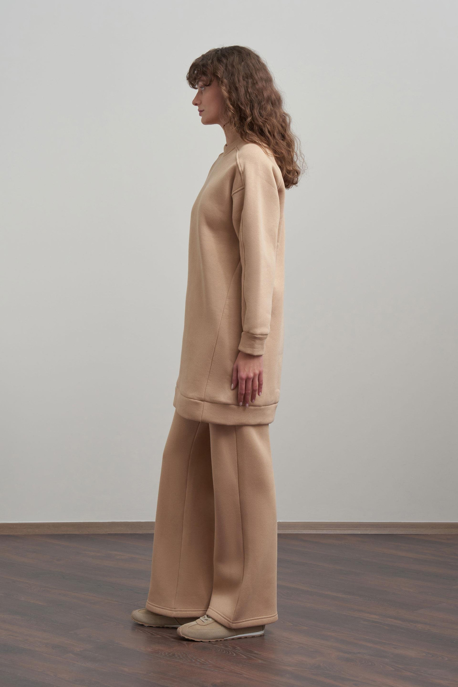 Vizon-Pamuklu Uzun Kollu Sweatshirt