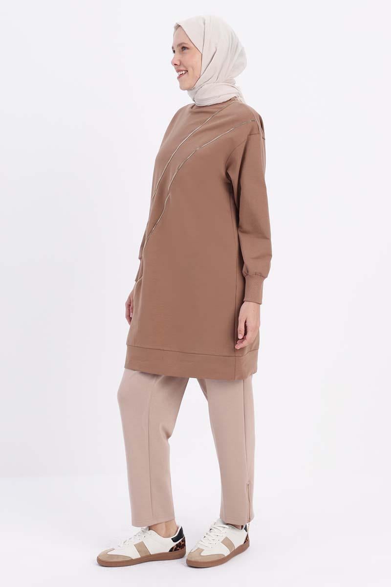 Vizon-SÜS FERMUARLI SWEAT TUNİK