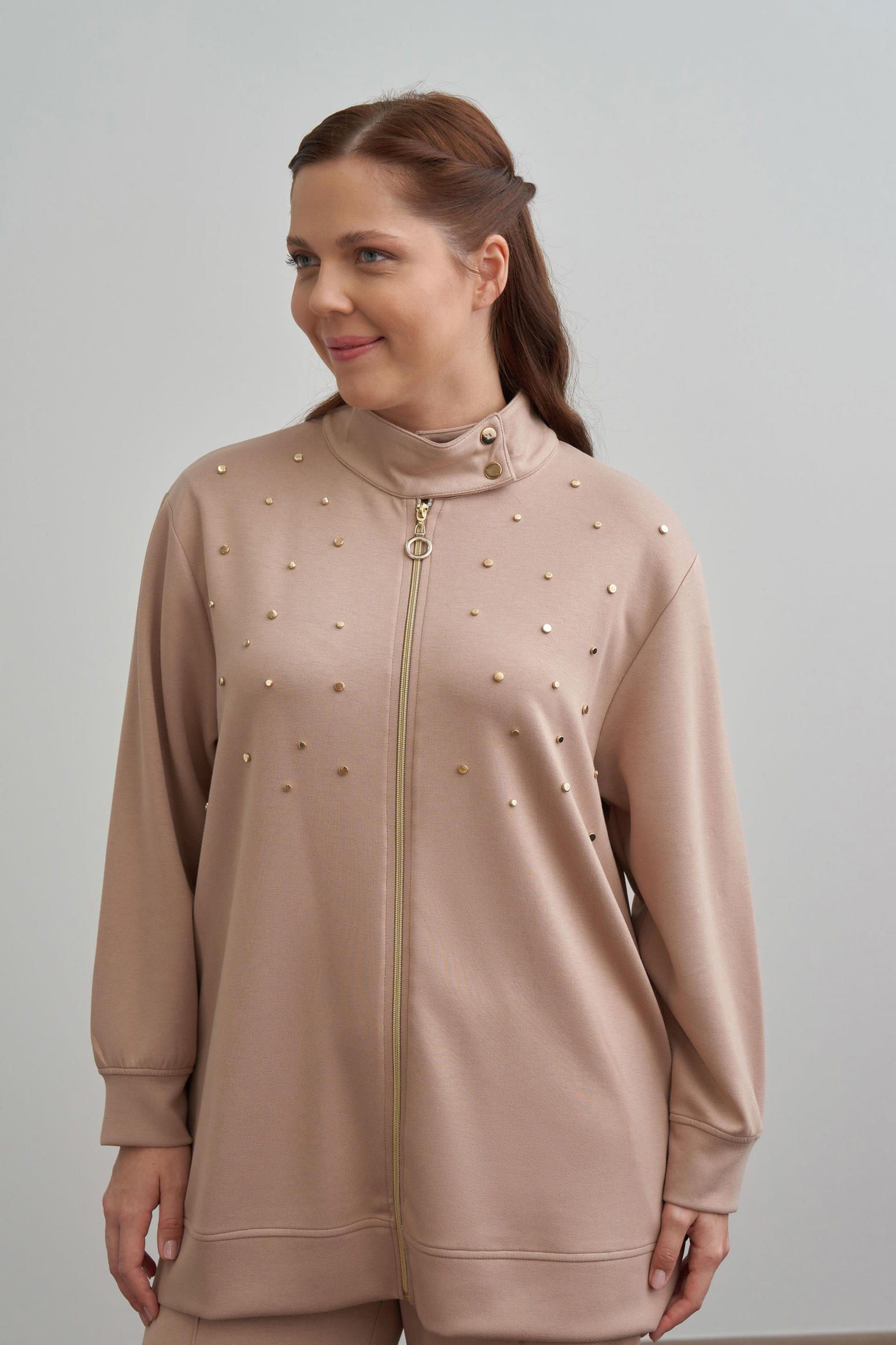 Vizon-Yumuşak Dokulu Büyük Beden Droplu Eşofman Takımı