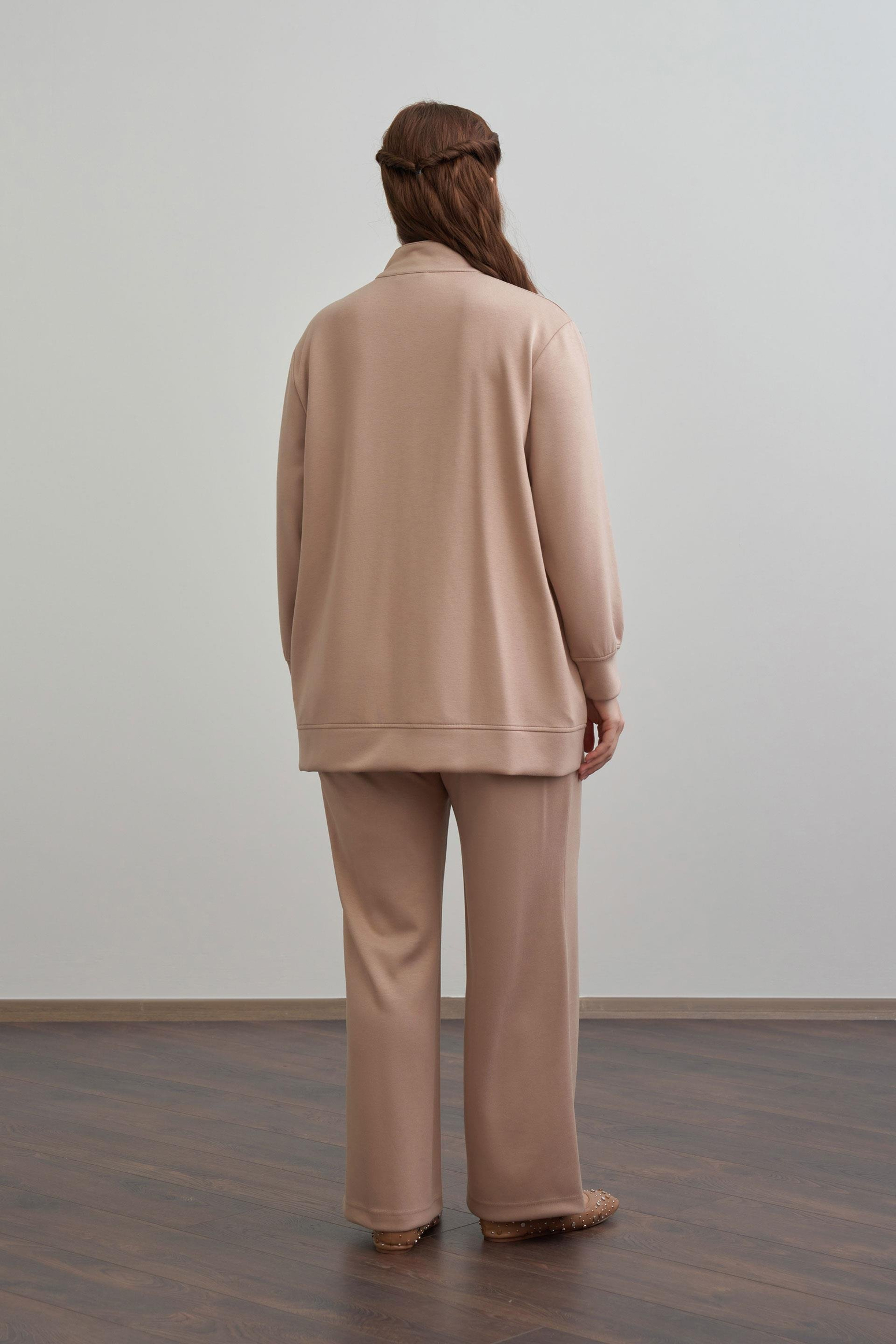 Vizon-Yumuşak Dokulu Büyük Beden Droplu Eşofman Takımı