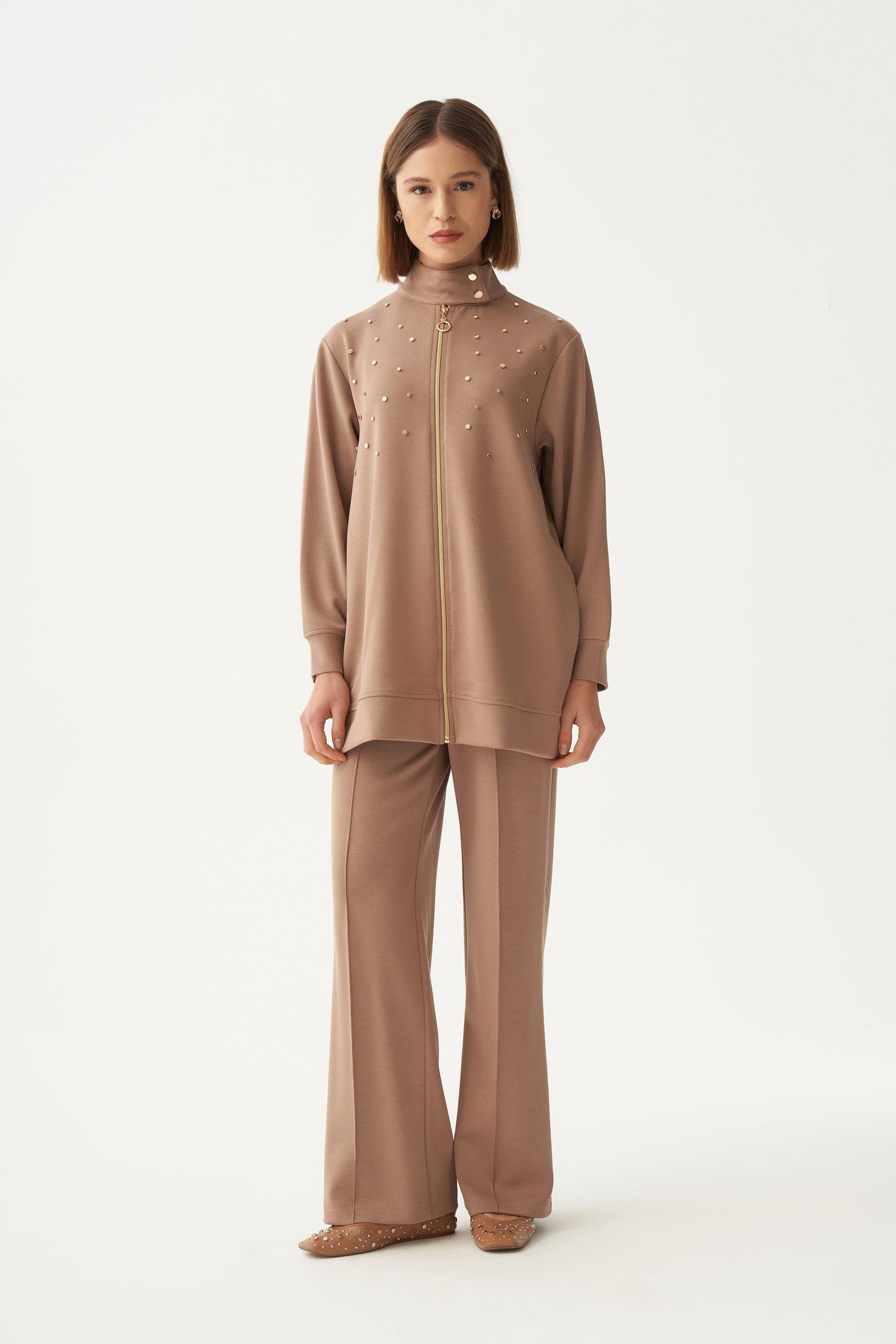 Vizon-Yumuşak Dokulu Gold Droplu Eşofman Takımı