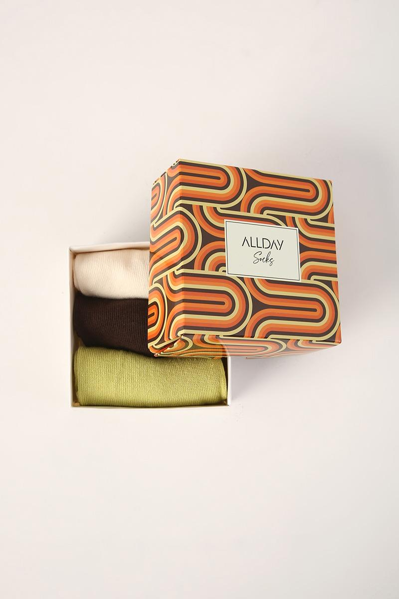 Y.Yeşil-Acı Kahve-Kum-3'Lü Silikonlu Hayalet Çorap Seti