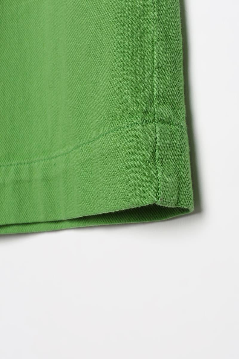 Green-100% Cotton High Waist Wide Leg Trousers