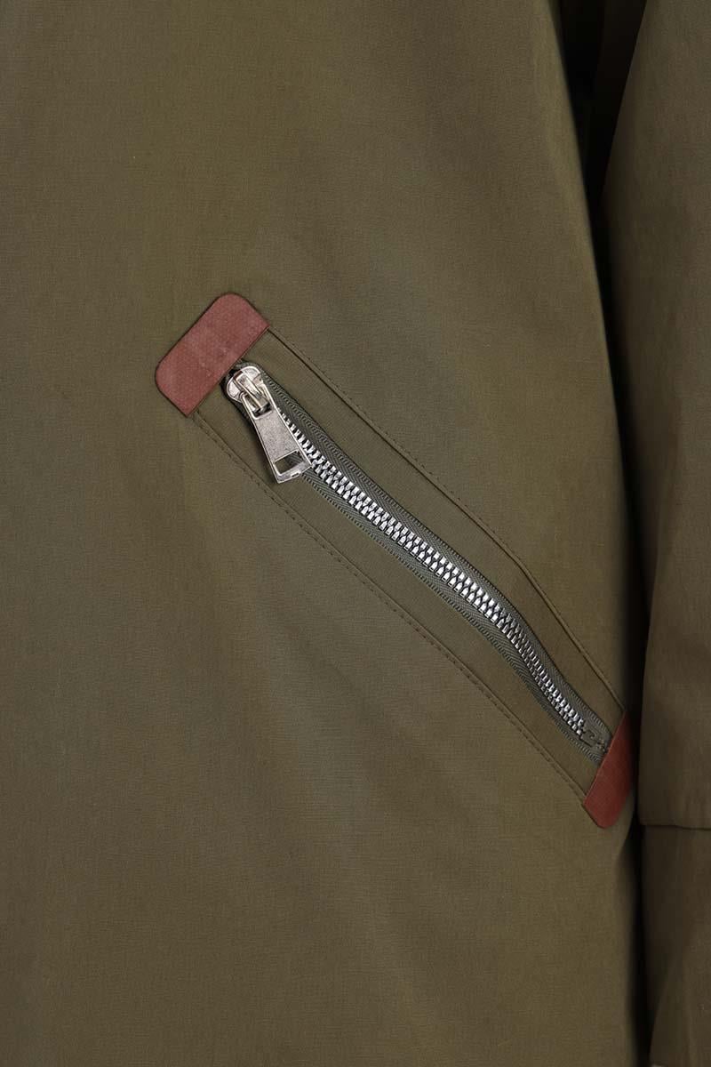Green-Pocket Zipped TRENCH COAT