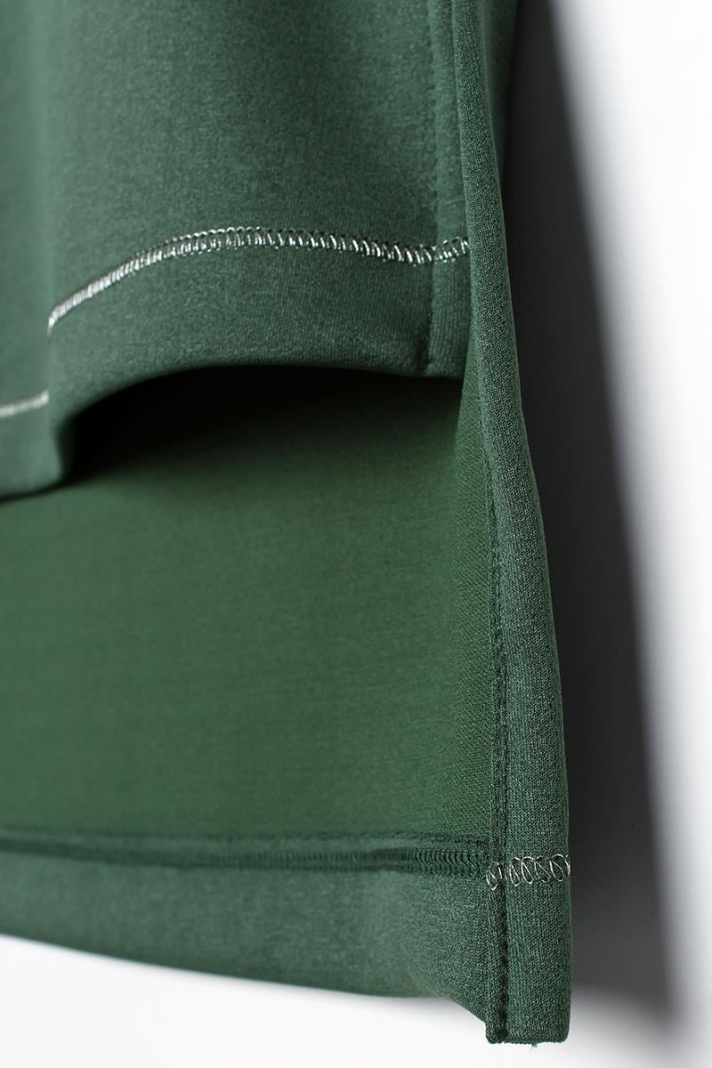 Yeşil-Sim Dikişli Çıtçıtlı Oversize Tunik