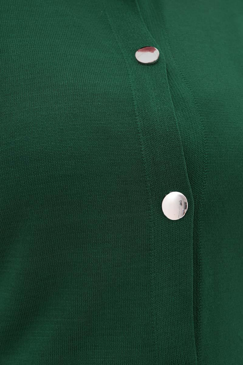 Zümrüt Yeşili-Sakallı İplik Düğmeli Hırka