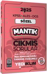 Yediiklim Yayınları 2025 KPSS ALES DGS Sözel Mantık Çıkmış Sorular ve Çözümleri