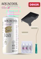 Aquacool Trend Akrilik Hobi Boya K7 Ral Serisi Dönüşüm Boyası 500 ml Rulo 10 Cm 3 Adet Katalizör Boyacı Tavası Hobi Boyama Seti