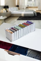 11 Gözlü Çekmece Içi Antrasit Çizgili Düzenleyici Organizer - Medium 15 X 43 X 14