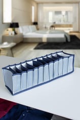 11 Gözlü Lacivert Çizgili Çekmece Içi Düzenleyici Organizer – Small - 11 X 41 X 12 Cm