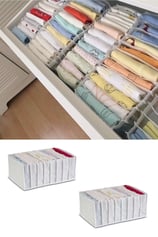2 Adet - Xlarge 8 Gözlü Çekmece Dolap Içi Düzenleyici Akardiyon Organizer 31 X 36 X 12