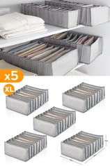 5 Adet - 8 Gözlü Gri Benekli Çekmece Içi Düzenleyici Organizer – Xlarge